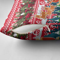 Guinea Bissau Christmas Pillow Cover with Santa Sleigh Reindeer Forest and National Flag Design - Wonder Print Shop