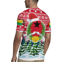 Guinea Bissau Christmas Rugby Jersey with Santa Sleigh Reindeer Forest and National Flag Design - Wonder Print Shop
