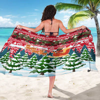 Guinea Bissau Christmas Sarong with Santa Sleigh Reindeer Forest and National Flag Design - Wonder Print Shop