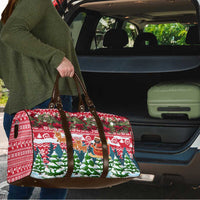 Guinea Bissau Christmas Travel Bag with Santa Sleigh Reindeer Forest and National Flag Design - Wonder Print Shop