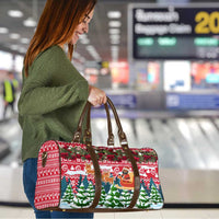 Guinea Bissau Christmas Travel Bag with Santa Sleigh Reindeer Forest and National Flag Design - Wonder Print Shop