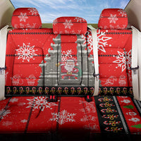 Indonesia Christmas Back Car Seat Cover with Santa Temple Snowflakes and Red Candy Cane Pattern - Wonder Print Shop