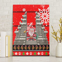 Indonesia Christmas Canvas Wall Art with Santa Temple Snowflakes and Red Candy Cane Pattern - Wonder Print Shop