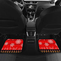 Indonesia Christmas Car Mats with Santa Temple Snowflakes and Red Candy Cane Pattern - Wonder Print Shop