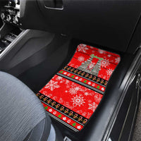 Indonesia Christmas Car Mats with Santa Temple Snowflakes and Red Candy Cane Pattern - Wonder Print Shop