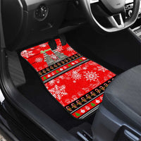 Indonesia Christmas Car Mats with Santa Temple Snowflakes and Red Candy Cane Pattern - Wonder Print Shop