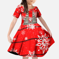 Indonesia Christmas Family Matching Long Sleeve Bodycon Dress and Hawaiian Shirt with Santa Temple Snowflakes and Red Candy Cane Pattern - Wonder Print Shop