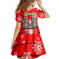 Indonesia Christmas Family Matching Long Sleeve Bodycon Dress and Hawaiian Shirt with Santa Temple Snowflakes and Red Candy Cane Pattern - Wonder Print Shop
