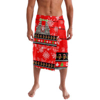 Indonesia Christmas Lavalava with Santa Temple Snowflakes and Red Candy Cane Pattern - Wonder Print Shop