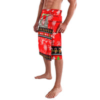 Indonesia Christmas Lavalava with Santa Temple Snowflakes and Red Candy Cane Pattern - Wonder Print Shop