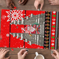 Indonesia Christmas Puzzle with Santa Temple Snowflakes and Red Candy Cane Pattern - Wonder Print Shop