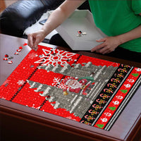 Indonesia Christmas Puzzle with Santa Temple Snowflakes and Red Candy Cane Pattern - Wonder Print Shop