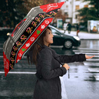 Indonesia Christmas Umbrella with Santa Temple Snowflakes and Red Candy Cane Pattern - Wonder Print Shop
