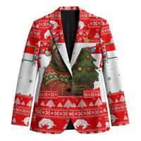 Indonesia Christmas Blazer with Komodo Dragon Santa Hat Christmas Tree and Red White Holiday - Wonder Print Shop