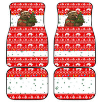 Indonesia Christmas Car Mats with Komodo Dragon Santa Hat Christmas Tree and Red White Holiday - Wonder Print Shop