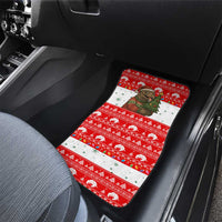 Indonesia Christmas Car Mats with Komodo Dragon Santa Hat Christmas Tree and Red White Holiday - Wonder Print Shop
