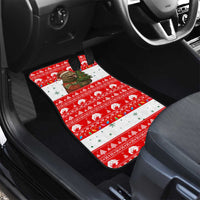 Indonesia Christmas Car Mats with Komodo Dragon Santa Hat Christmas Tree and Red White Holiday - Wonder Print Shop