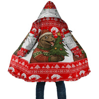Indonesia Christmas Cloak with Komodo Dragon Santa Hat Christmas Tree and Red White Holiday - Wonder Print Shop