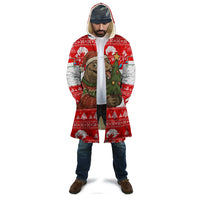 Indonesia Christmas Cloak with Komodo Dragon Santa Hat Christmas Tree and Red White Holiday - Wonder Print Shop