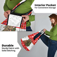 Indonesia Christmas Grocery Bag with Komodo Dragon Santa Hat Christmas Tree and Red White Holiday - Wonder Print Shop