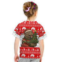 Indonesia Christmas Kid T Shirt with Komodo Dragon Santa Hat Christmas Tree and Red White Holiday - Wonder Print Shop