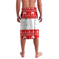 Indonesia Christmas Lavalava with Komodo Dragon Santa Hat Christmas Tree and Red White Holiday - Wonder Print Shop