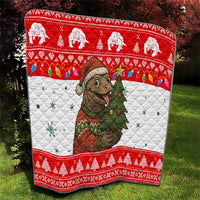 Indonesia Christmas Quilt with Komodo Dragon Santa Hat Christmas Tree and Red White Holiday - Wonder Print Shop