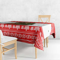 Indonesia Christmas Tablecloth with Komodo Dragon Santa Hat Christmas Tree and Red White Holiday - Wonder Print Shop