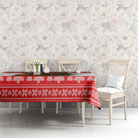 Indonesia Christmas Tablecloth with Komodo Dragon Santa Hat Christmas Tree and Red White Holiday - Wonder Print Shop