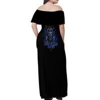 Skull Butterfly Demon - Zero Fck Given Off Shoulder Maxi Dress - Wonder Print Shop