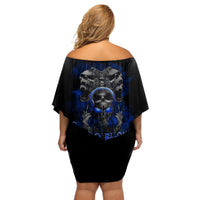 Skull Butterfly Demon - Zero Fck Given Off Shoulder Short Dress - Wonder Print Shop