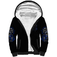 Skull Butterfly Demon - Zero Fck Given Sherpa Hoodie - Wonder Print Shop