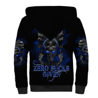 Skull Butterfly Demon - Zero Fck Given Sherpa Hoodie - Wonder Print Shop