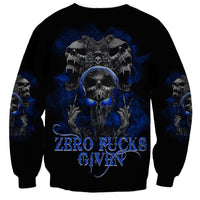 Skull Butterfly Demon - Zero Fck Given Sweatshirt - Wonder Print Shop