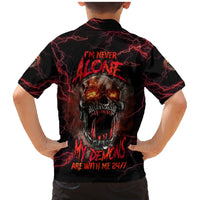 I'm Never Alone Skull Demon Family Matching Mermaid Dress and Hawaiian Shirt - Wonder Print Shop