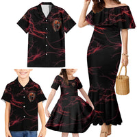I'm Never Alone Skull Demon Family Matching Mermaid Dress and Hawaiian Shirt - Wonder Print Shop