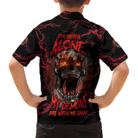 I'm Never Alone Skull Demon Hawaiian Shirt - Wonder Print Shop