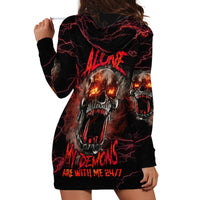 I'm Never Alone Skull Demon Hoodie Dress - Wonder Print Shop