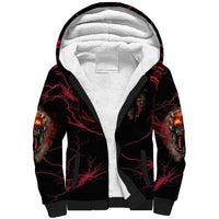 I'm Never Alone Skull Demon Sherpa Hoodie - Wonder Print Shop