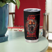 I'm Never Alone Skull Demon Tumbler Cup - Wonder Print Shop