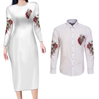 You Inspire My Inner Serial K Skull Rose Couples Matching Long Sleeve Bodycon Dress and Long Sleeve Button Shirt - Wonder Print Shop