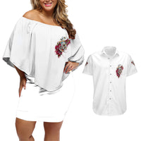 You Inspire My Inner Serial K Skull Rose Couples Matching Off Shoulder Short Dress and Hawaiian Shirt - Wonder Print Shop
