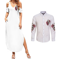 You Inspire My Inner Serial K Skull Rose Couples Matching Summer Maxi Dress and Long Sleeve Button Shirt - Wonder Print Shop