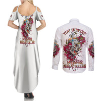You Inspire My Inner Serial K Skull Rose Couples Matching Summer Maxi Dress and Long Sleeve Button Shirt - Wonder Print Shop