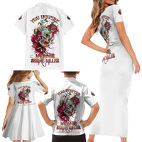 You Inspire My Inner Serial K Skull Rose Family Matching Short Sleeve Bodycon Dress and Hawaiian Shirt - Wonder Print Shop