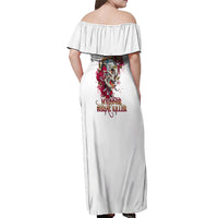 You Inspire My Inner Serial K Skull Rose Off Shoulder Maxi Dress - Wonder Print Shop