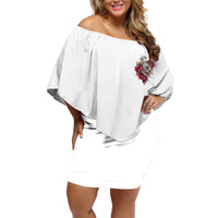 You Inspire My Inner Serial K Skull Rose Off Shoulder Short Dress - Wonder Print Shop