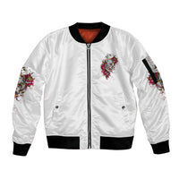 You Inspire My Inner Serial K Skull Rose Sleeve Zip Bomber Jacket - Wonder Print Shop