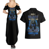 When I Was Born Reaper Fire Blue Couples Matching Summer Maxi Dress and Hawaiian Shirt - Wonder Print Shop