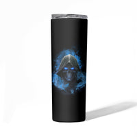 When I Was Born Reaper Fire Blue Skinny Tumbler - Wonder Print Shop